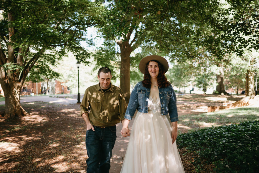 couple at their courthouse elopement